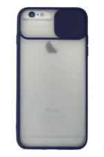 Uray store Apple iPhone 6 Plus Kılıf Palm Buzlu Kamera Sürgülü Silikon - Lacivert