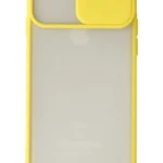 Uray store Apple iPhone 6 Plus Kılıf Palm Buzlu Kamera Sürgülü Silikon - Sarı
