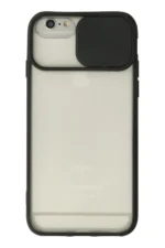 Uray store Apple iPhone 6 Plus Kılıf Palm Buzlu Kamera Sürgülü Silikon - Siyah