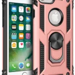 Uray store Apple iPhone 7 Kılıf Sofya Yüzüklü Silikon Kapak - Rose