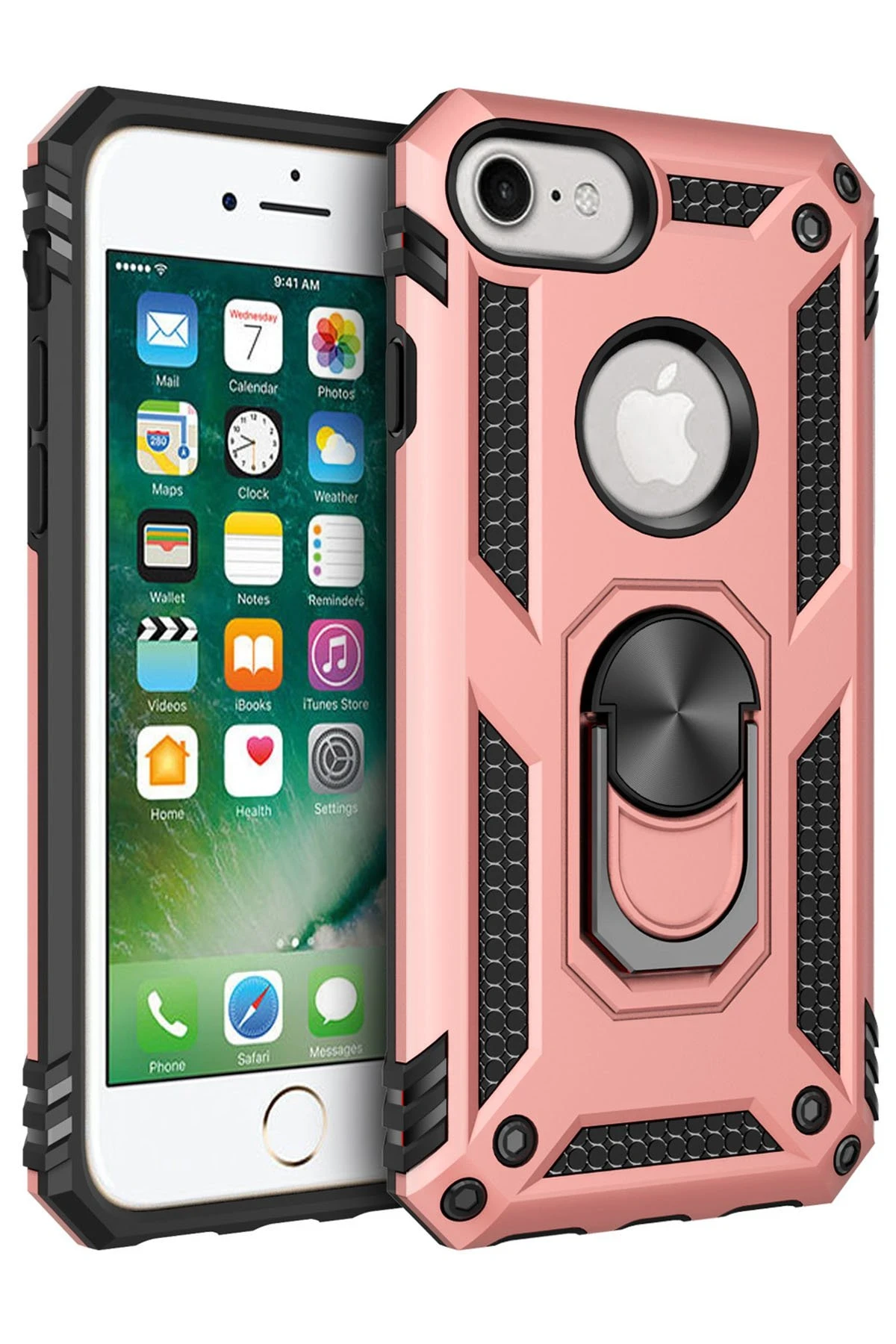 newface-iphone-7-kilif-sofya-yuzuklu-silikon-kapak-rose-default Uray store Apple iPhone 7 Kılıf Sofya Yüzüklü Silikon Kapak - Rose - Görsel 1