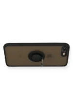 Uray store Apple iPhone 7 Plus Kılıf Montreal Yüzüklü Silikon Kapak - Siyah - Görsel 3
