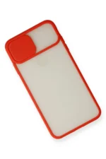 Uray store Apple iPhone X Kılıf Palm Buzlu Kamera Sürgülü Silikon - Kırmızı - Görsel 3