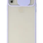 Uray store Apple iPhone X Kılıf Palm Buzlu Kamera Sürgülü Silikon - Lila