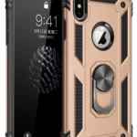 Uray store Apple iPhone X Kılıf Sofya Yüzüklü Silikon Kapak - Gold