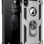 Uray store Apple iPhone X Kılıf Sofya Yüzüklü Silikon Kapak - Gümüş