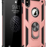Uray store Apple iPhone X Kılıf Sofya Yüzüklü Silikon Kapak - Rose