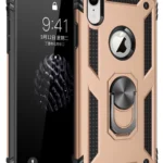 Uray store Apple iPhone XR Kılıf Sofya Yüzüklü Silikon Kapak - Gold