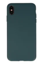 Uray store Apple iPhone XS Max Kılıf Nano içi Kadife Silikon - Koyu Yeşil