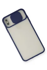 Uray store Apple iPhone XS Max Kılıf Palm Buzlu Kamera Sürgülü Silikon - Lacivert - Görsel 3