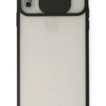 Uray store Apple iPhone XS Max Kılıf Palm Buzlu Kamera Sürgülü Silikon - Siyah