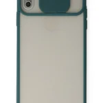 Uray store Apple iPhone XS Max Kılıf Palm Buzlu Kamera Sürgülü Silikon - Yeşil