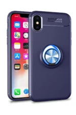 Uray store Apple iPhone XS Max Kılıf Range Yüzüklü Silikon - Mavi