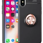 Uray store Apple iPhone XS Max Kılıf Range Yüzüklü Silikon - Siyah-Gold