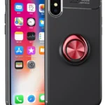 Uray store Apple iPhone XS Max Kılıf Range Yüzüklü Silikon - Siyah-Kırmızı