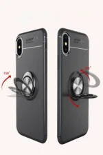 Uray store Apple iPhone XS Max Kılıf Range Yüzüklü Silikon - Siyah-Kırmızı - Görsel 4