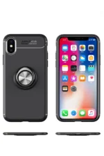 Uray store Apple iPhone XS Max Kılıf Range Yüzüklü Silikon - Siyah-Kırmızı - Görsel 6