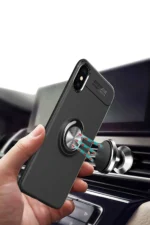 Uray store Apple iPhone XS Max Kılıf Range Yüzüklü Silikon - Siyah-Kırmızı - Görsel 7