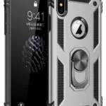 Uray store Apple iPhone XS Max Kılıf Sofya Yüzüklü Silikon Kapak - Gümüş