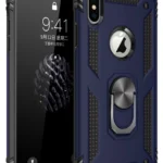 Uray store Apple iPhone XS Max Kılıf Sofya Yüzüklü Silikon Kapak - Lacivert