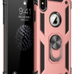 Uray store Apple iPhone XS Max Kılıf Sofya Yüzüklü Silikon Kapak - Rose