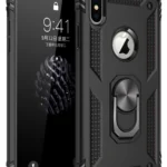 Uray store Apple iPhone XS Max Kılıf Sofya Yüzüklü Silikon Kapak - Siyah
