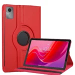 Uray store Lenovo Tab M11 TB330FU 360 Tablet Deri Kılıf - Kırmızı