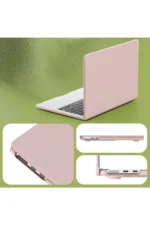 Uray store Apple Macbook Air 15 2024 Macbook Deri Kapak - Pembe - Görsel 3