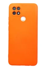 Uray store Oppo A15 Kılıf Nano içi Kadife Silikon - Turuncu