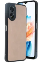 Uray store Oppo A38 Kılıf Aras Deri Kapak - Pudra