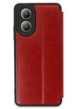 Uray store Oppo A38 Kılıf Flip Cover - Kırmızı
