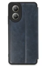 Uray store Oppo A38 Kılıf Flip Cover - Lacivert