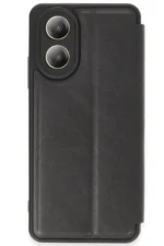 Uray store Oppo A38 Kılıf Flip Cover - Siyah