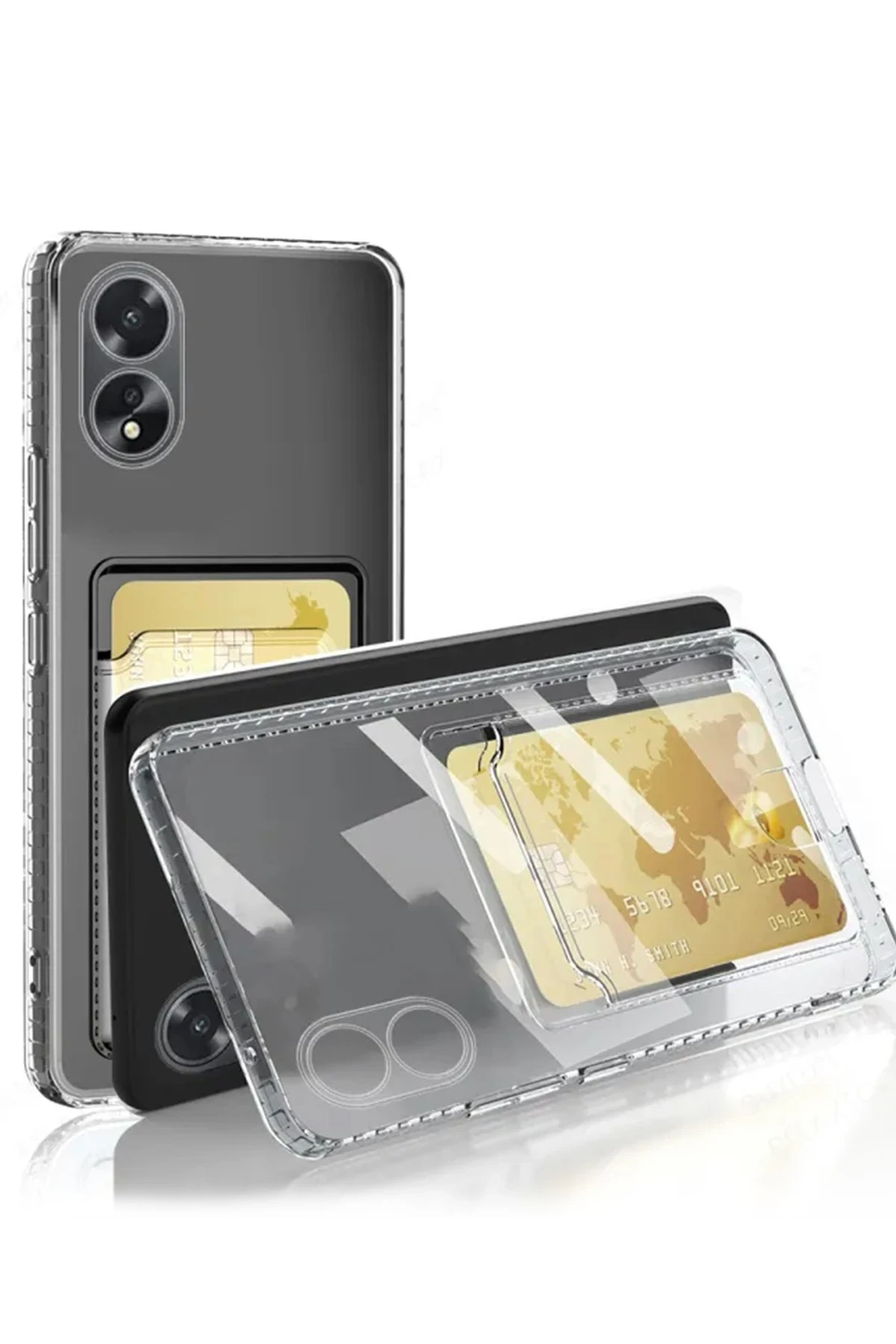 newface-oppo-a38-kilif-kart-seffaf-silikon-seffaf-default Uray store Oppo A38 Kılıf Kart Şeffaf Silikon - Şeffaf - Görsel 1
