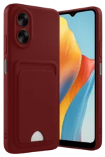 Uray store Oppo A38 Kılıf Kelvin Kartvizitli Silikon - Bordo