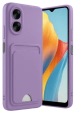 Uray store Oppo A38 Kılıf Kelvin Kartvizitli Silikon - Lila