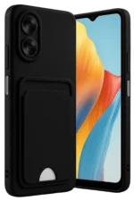 Uray store Oppo A38 Kılıf Kelvin Kartvizitli Silikon - Siyah