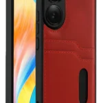 Uray store Oppo A38 Sara Kartvizitli Deri Kılıf - Kırmızı