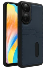Uray store Oppo A38 Sara Kartvizitli Deri Kılıf - Lacivert