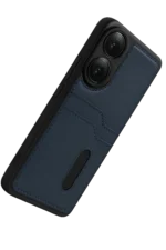 Uray store Oppo A38 Sara Kartvizitli Deri Kılıf - Lacivert - Görsel 3