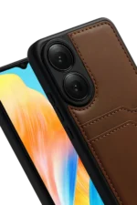 Uray store Oppo A38 Sara Kartvizitli Deri Kılıf - Taba - Görsel 2