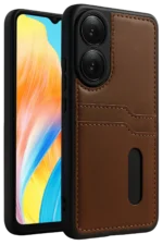 Uray store Oppo A38 Sara Kartvizitli Deri Kılıf - Taba