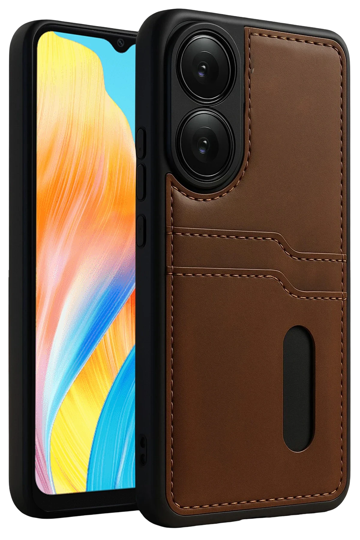 newface-oppo-a38-sara-kartvizitli-deri-kilif-taba-default Uray store Oppo A38 Sara Kartvizitli Deri Kılıf - Taba - Görsel 1