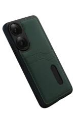 Uray store Oppo A38 Sara Kartvizitli Deri Kılıf - Yeşil - Görsel 4
