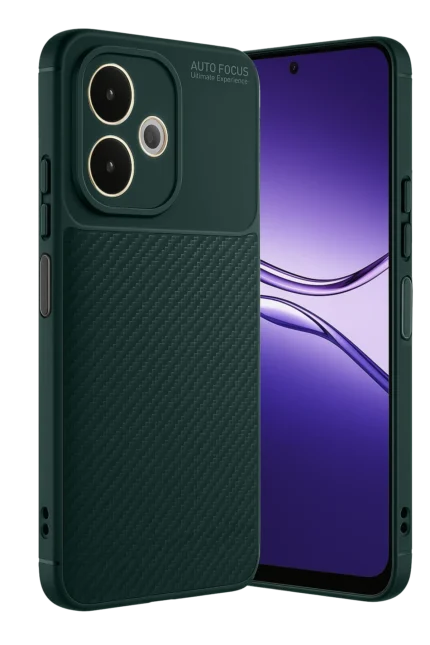 Uray store Oppo A5 Pro 4G Kılıf Auto Focus Karbon Kapak - Koyu Yeşil