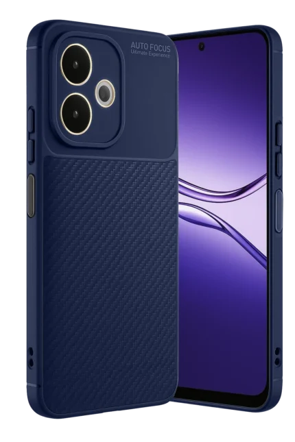 Uray store Oppo A5 Pro 4G Kılıf Auto Focus Karbon Kapak - Lacivert