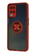 Uray store Oppo A54 4G Kılıf Montreal Yüzüklü Silikon Kapak - Kırmızı - Görsel 2