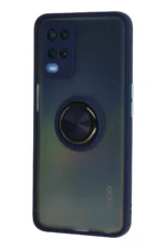 Uray store Oppo A54 4G Kılıf Montreal Yüzüklü Silikon Kapak - Lacivert - Görsel 2