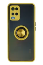 Uray store Oppo A54 4G Kılıf Montreal Yüzüklü Silikon Kapak - Sarı
