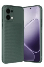 Uray store Oppo A6 Pro 4G Auto Focus Karbon Kapak - Koyu Yeşil